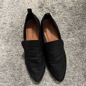 Lucky Brand Textured Black Slip-On Shoes